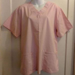Soft Pink Short Sleeve Scrub by Scrubs Station: L